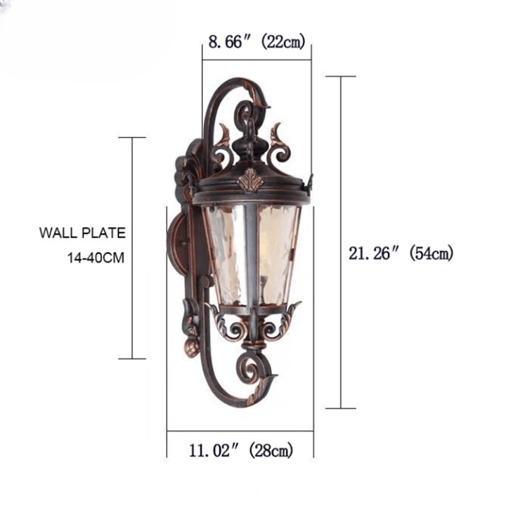 Luminara Courtyard Lantern Outdoor Wall Light Weatherproof Metal