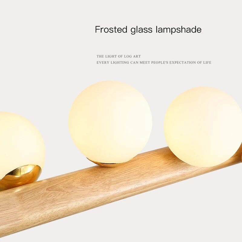 WhorlWood Seven LED Spiral Glass Pendant Light With Wooden Bar