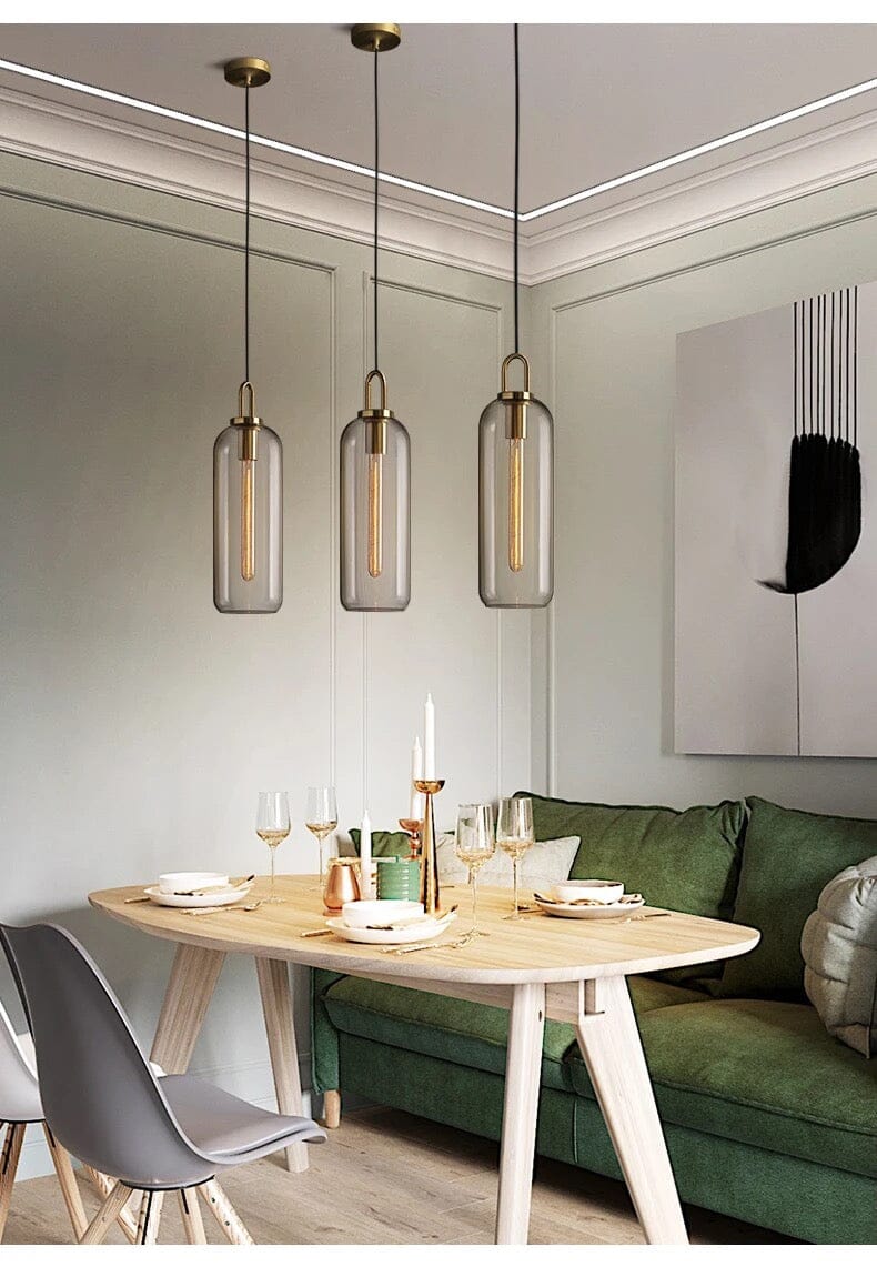 Aeris Cylindrical Glass Pendant Lights for Warm Ambience and Even Lighting