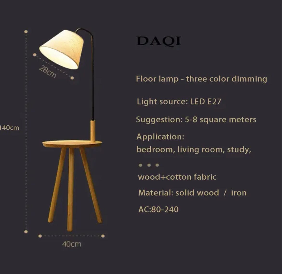 Liora Floor Lamp With Integrated Table And Hidden Storage