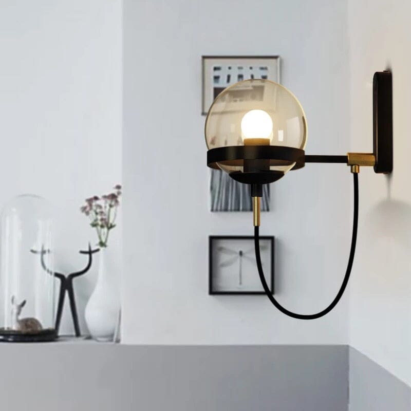 Orion Orb Wall Light Modern Iron Sphere In Two Finishes Easy Install