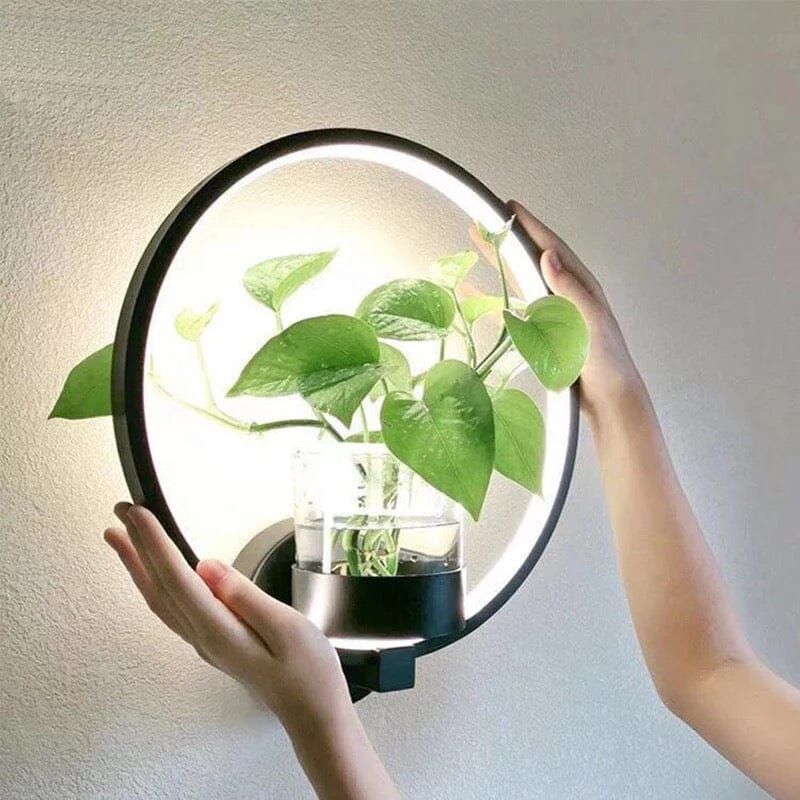 Nordelle | Wall Planter Lamp With Glass Plant Cup And Ambient Glow