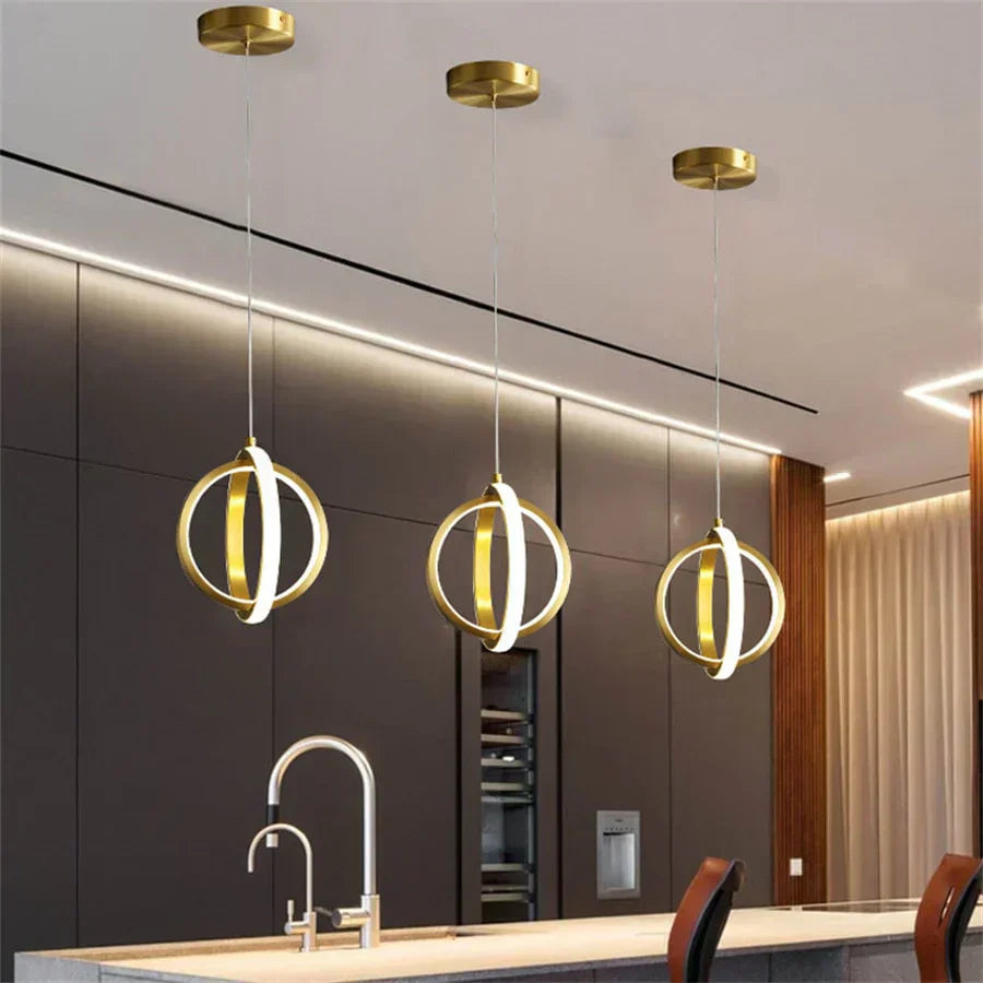 Lyren Nickel Finished Mini Pendant Lights With Forged Aluminum Body