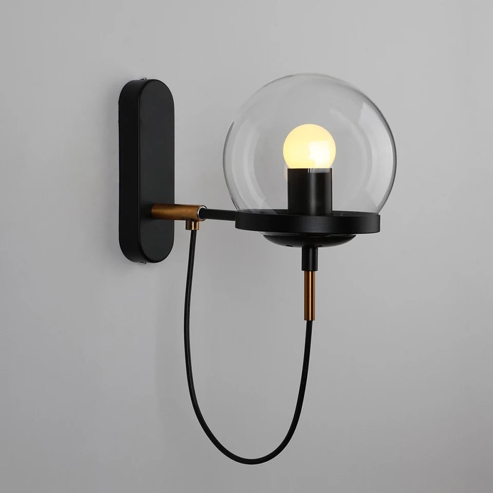 Orion Orb Wall Light Modern Iron Sphere In Two Finishes Easy Install