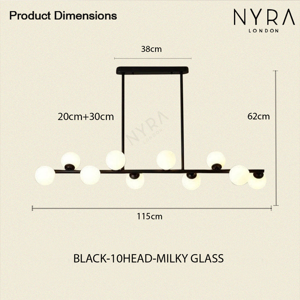 NovaLume Pendant Lamp Modern Aluminum and Iron Fixture with Frosted Glass