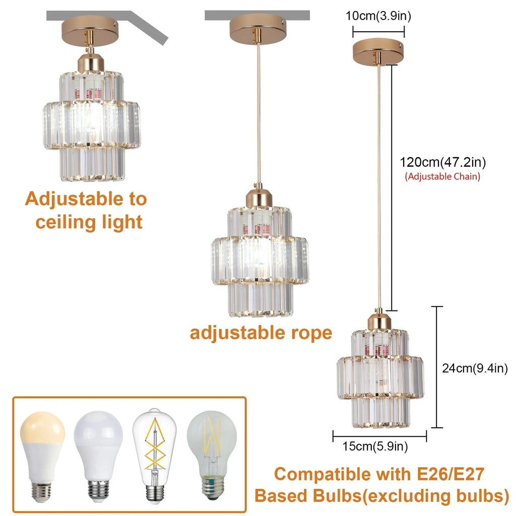 Aurelia Crystal Pendant Lights With Gold Or Black Finish