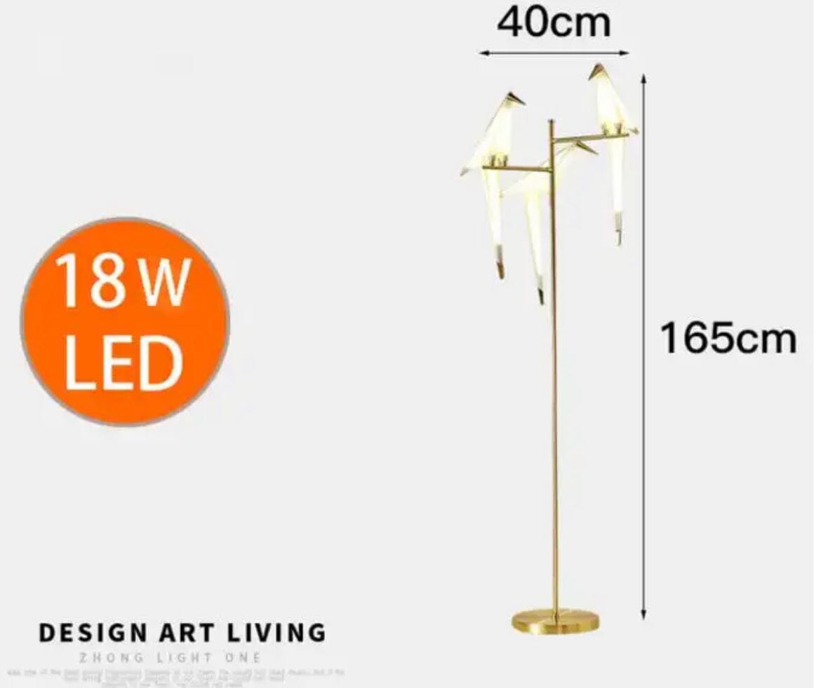 LyraBird Floor Lamp With Scandinavian Acrylic Bird Shade