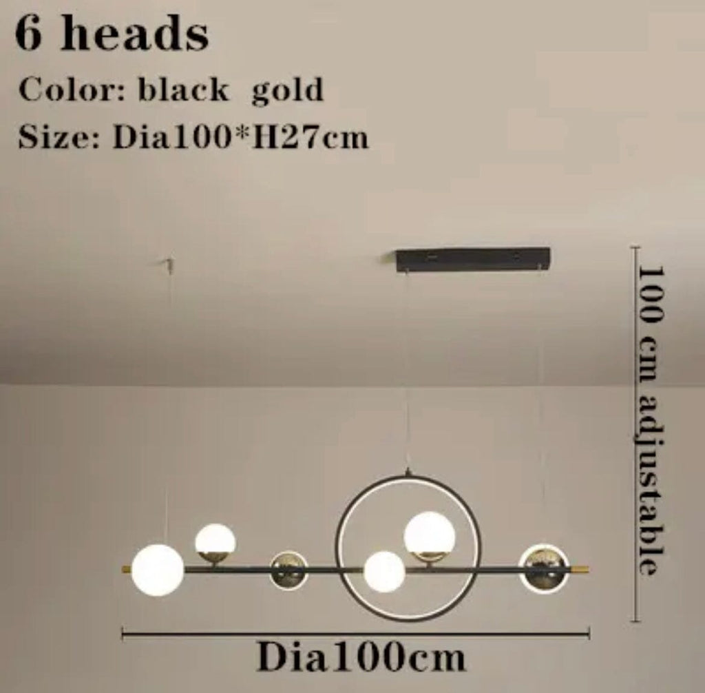 AuroraLine Linear Chandelier by Lumencrest Iron and Blown Glass Remote Dimming