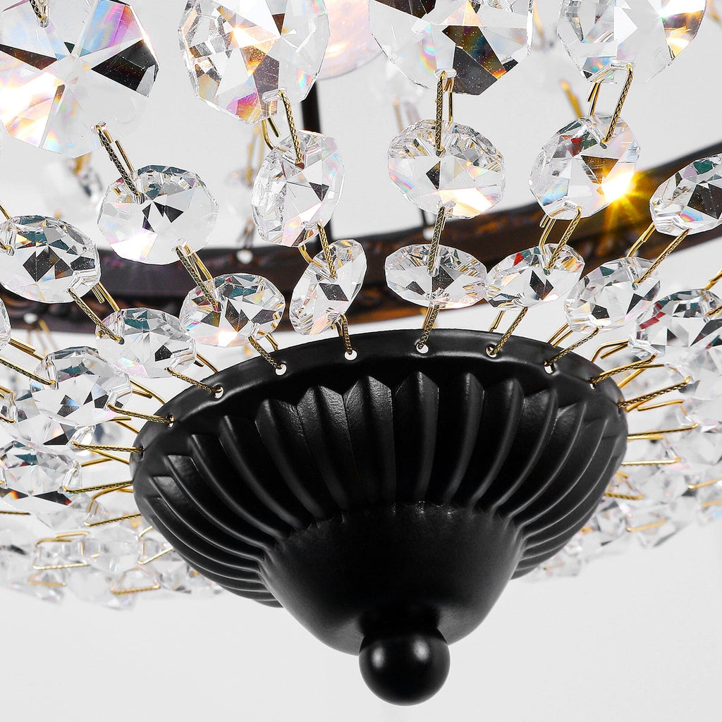 Lyrae Handmade Premium Crystal Chandelier With Matte Black Metalwork