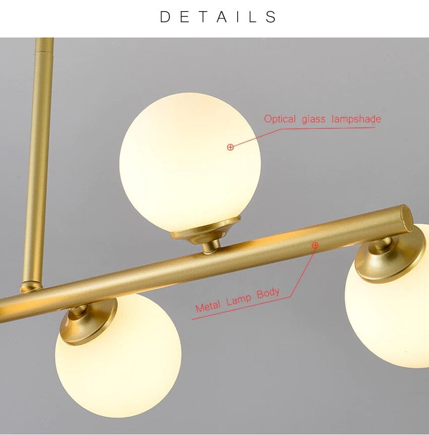 NovaLume Pendant Lamp Modern Aluminum and Iron Fixture with Frosted Glass