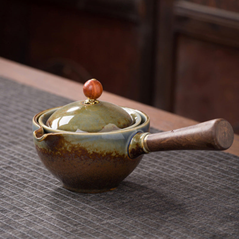 Keramická japonská otočná čajová konvice prémiová sada