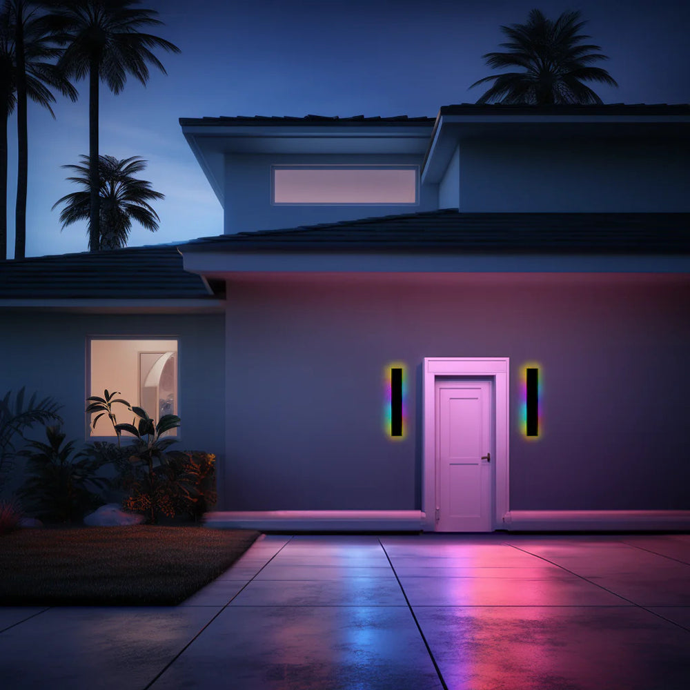 مصابيح حائط LED بتصميم حديث من إيدج، معدن أسود للحديقة والممر