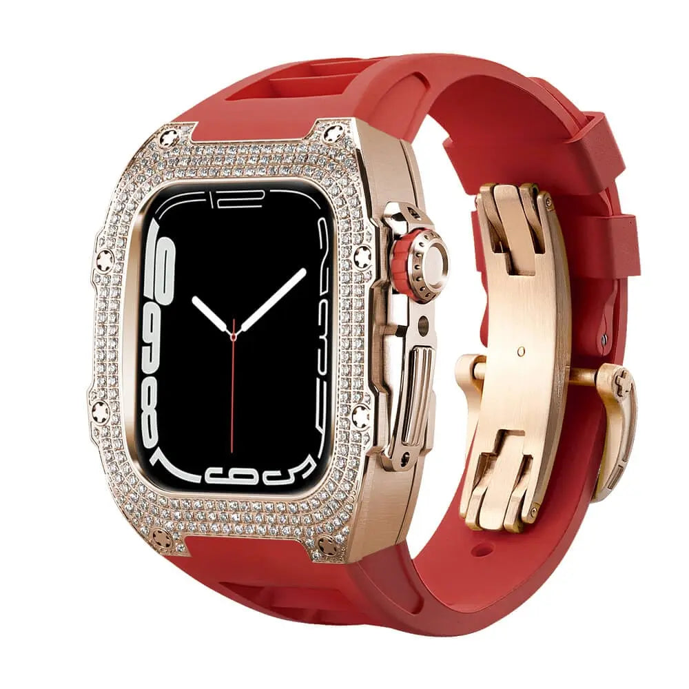 Titanium Adorned Case & Silicone Band for Apple Watch