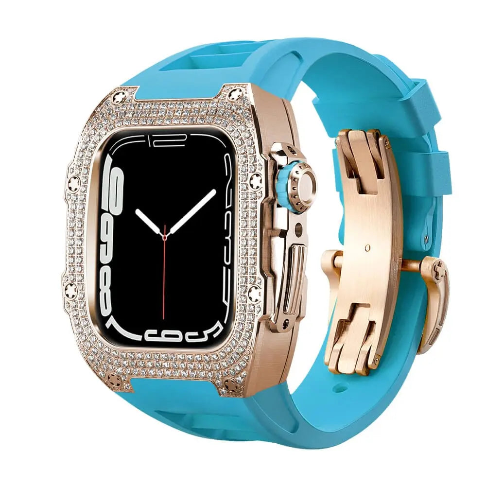 Titanium Adorned Case & Silicone Band for Apple Watch