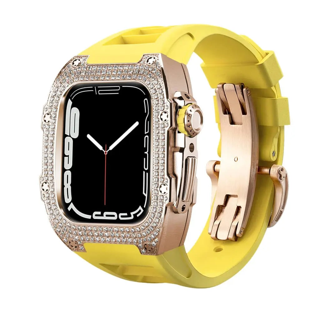 Titanium Adorned Case & Silicone Band for Apple Watch