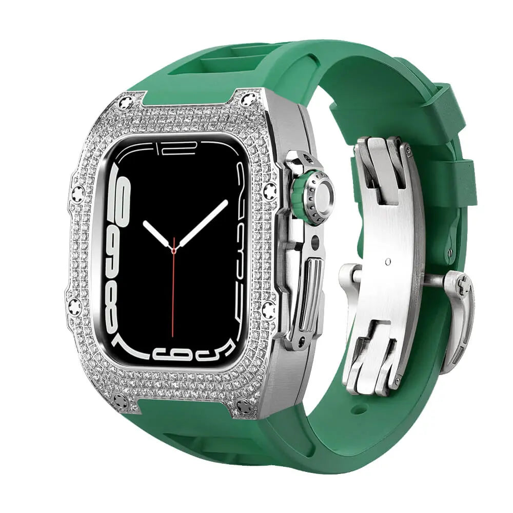 Titanium Adorned Case & Silicone Band for Apple Watch