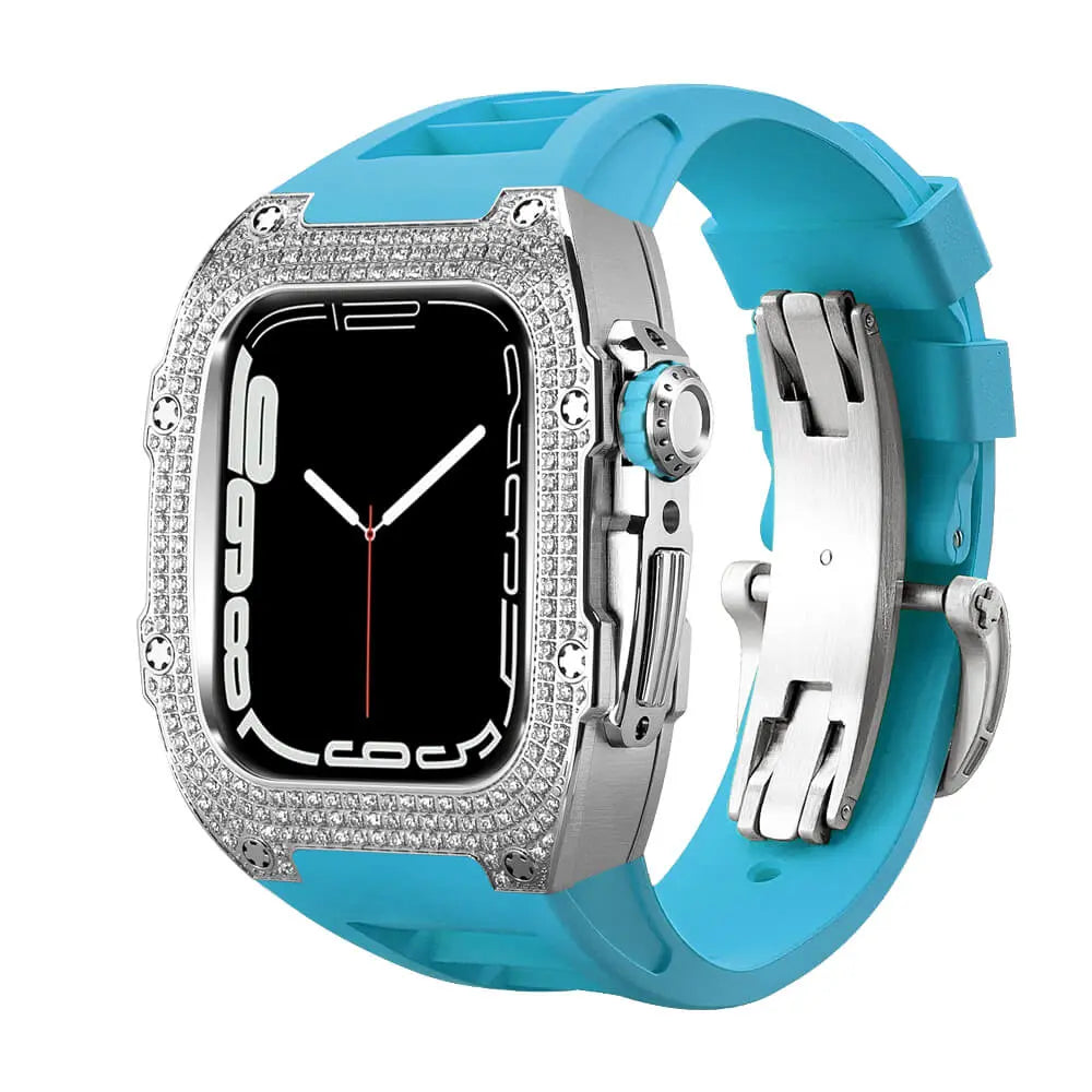 Titanium Adorned Case & Silicone Band for Apple Watch