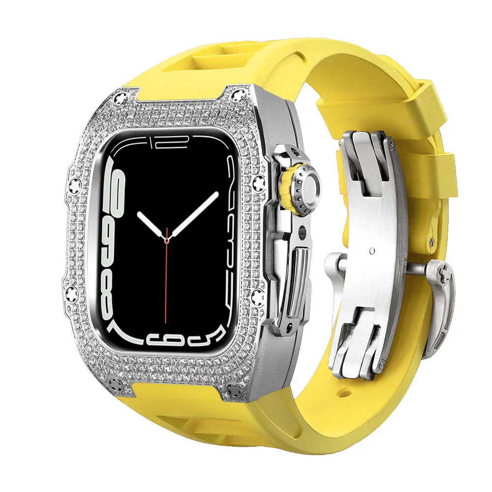 Titanium Adorned Case & Silicone Band for Apple Watch
