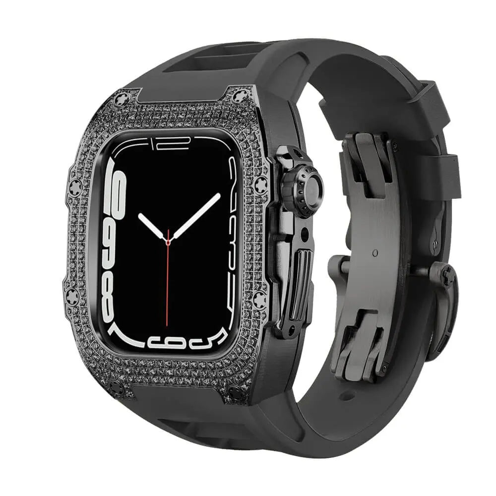 Titanium Adorned Case & Silicone Band for Apple Watch