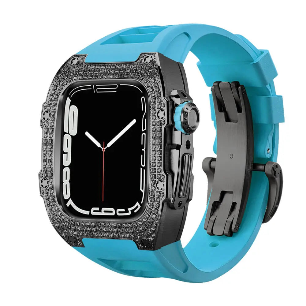Titanium Adorned Case & Silicone Band for Apple Watch