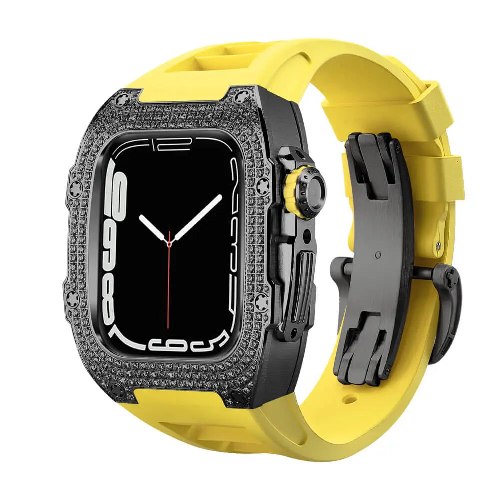 Titanium Adorned Case & Silicone Band for Apple Watch