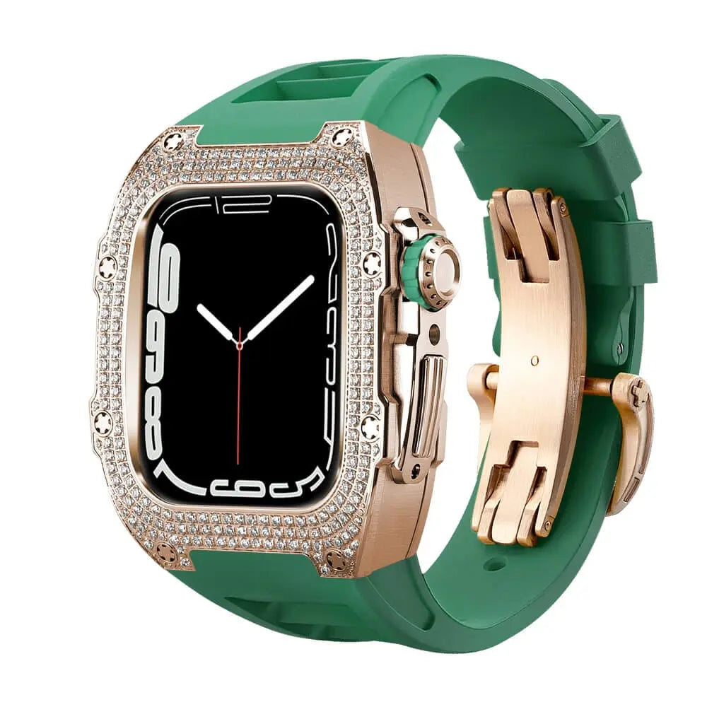 Titanium Adorned Case & Silicone Band for Apple Watch