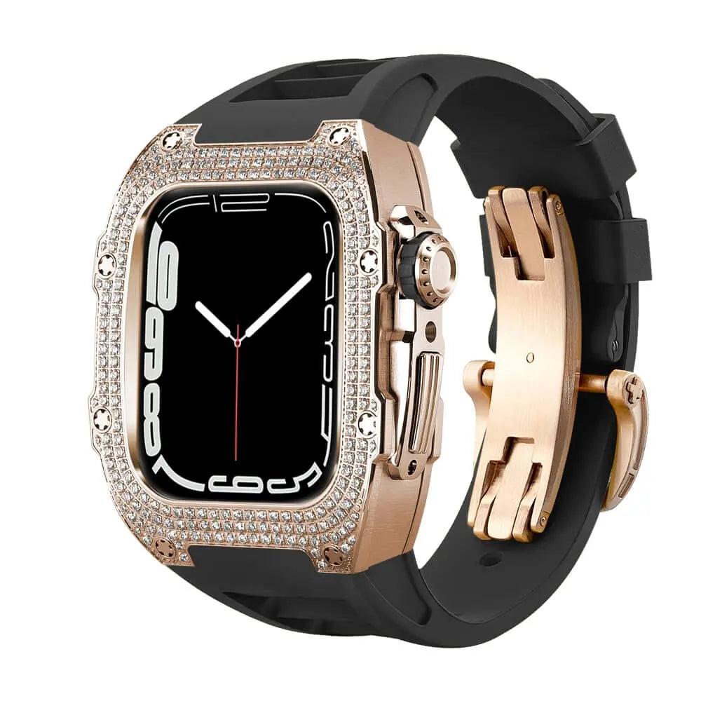 Titanium Adorned Case & Silicone Band for Apple Watch