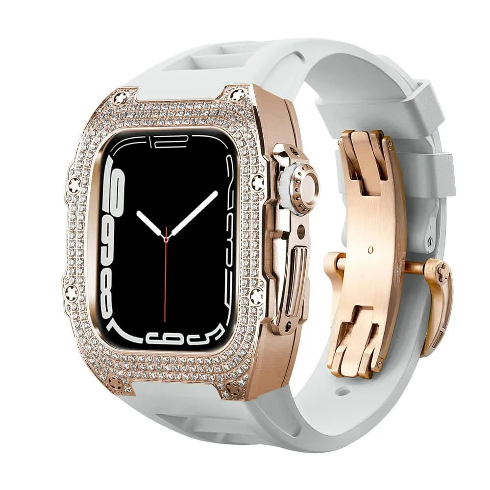 Titanium Adorned Case & Silicone Band for Apple Watch