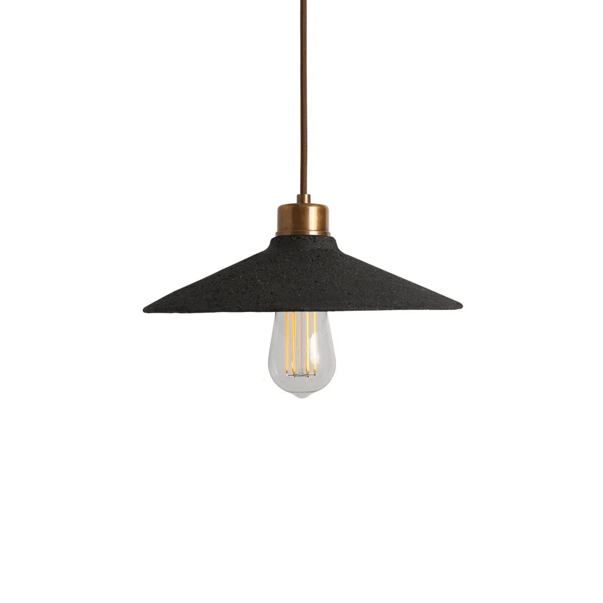 Nyra 28cm Organic Ceramic Pendant Light in Black Clay