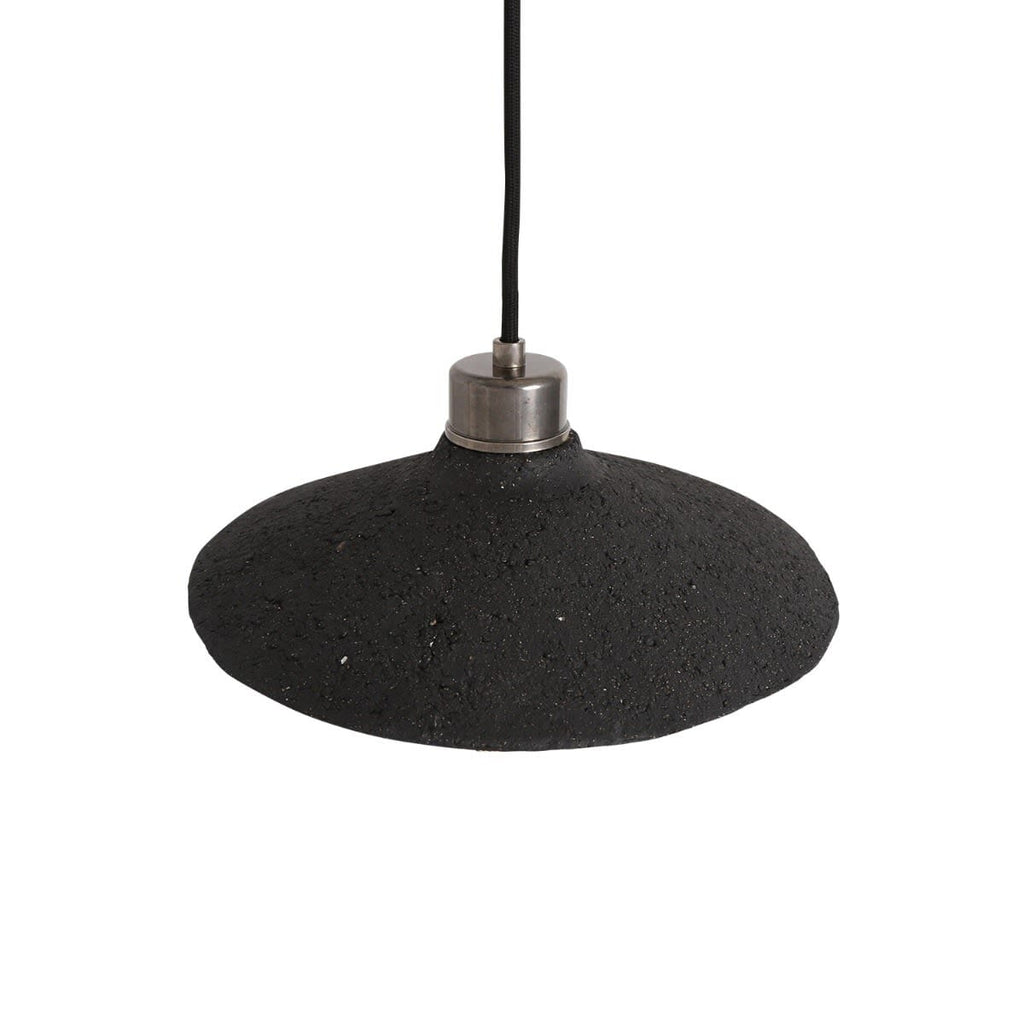 Nyra 28cm Organic Ceramic Pendant Light in Black Clay