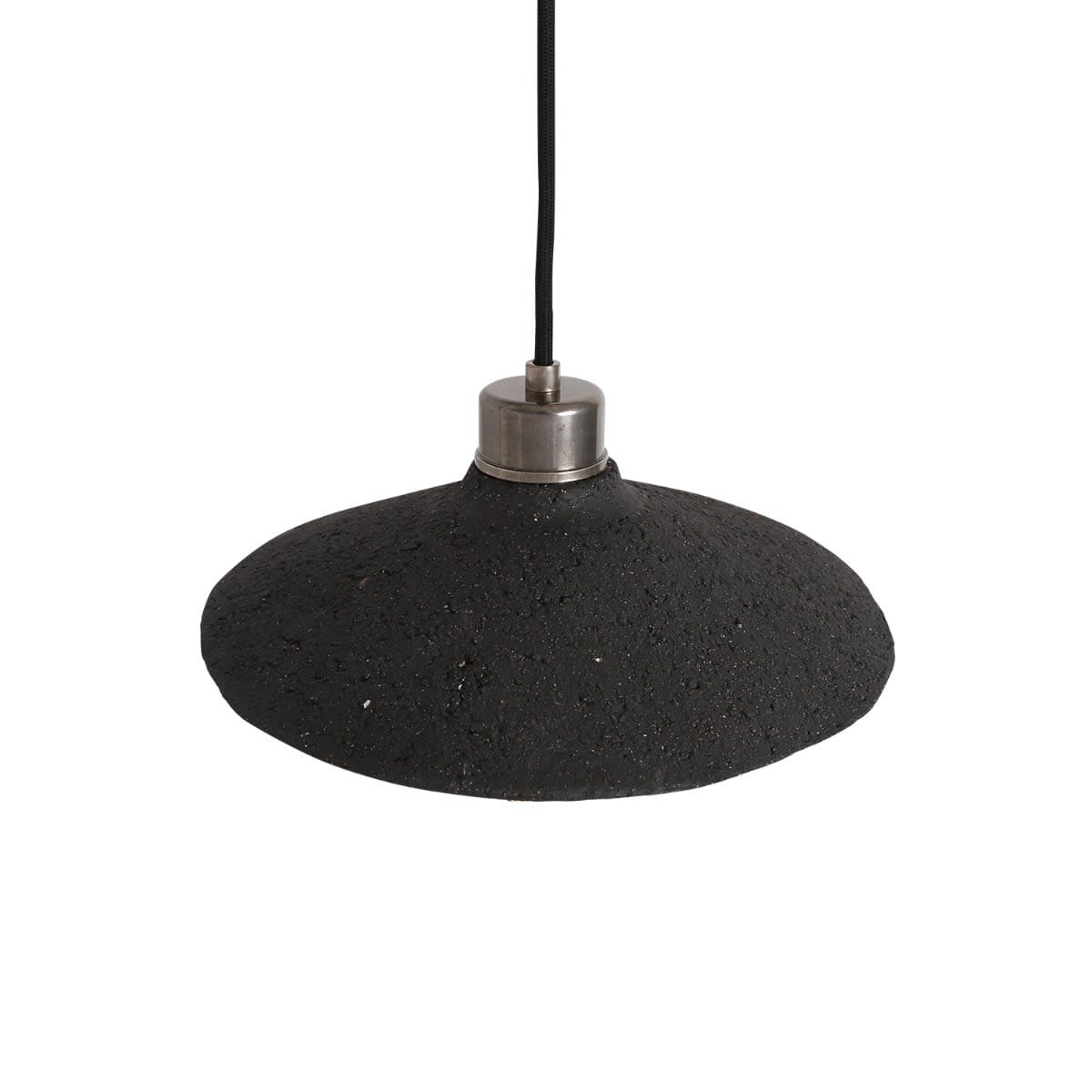 Nyra 28cm Organic Ceramic Pendant Light in Black Clay