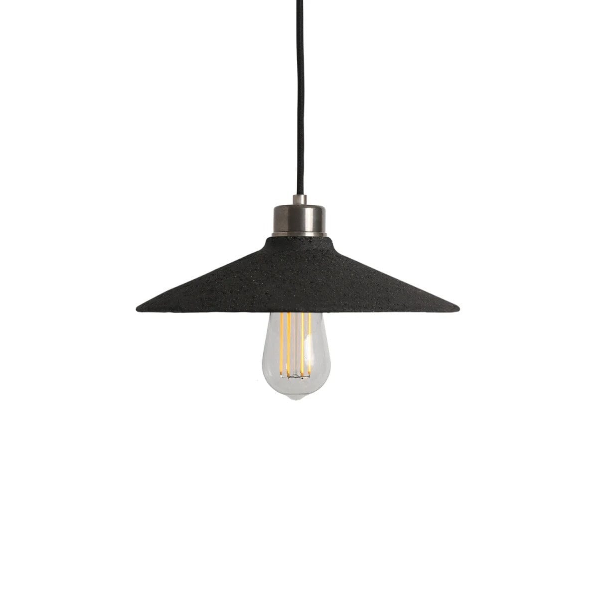 Nyra 28cm Organic Ceramic Pendant Light in Black Clay