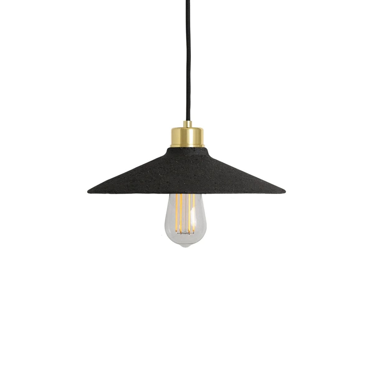 Nyra 28cm Organic Ceramic Pendant Light in Black Clay