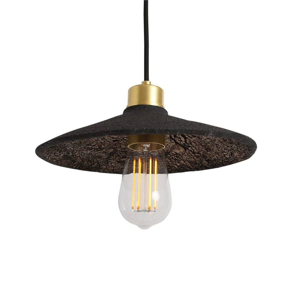 Nyra 28cm Organic Ceramic Pendant Light in Black Clay