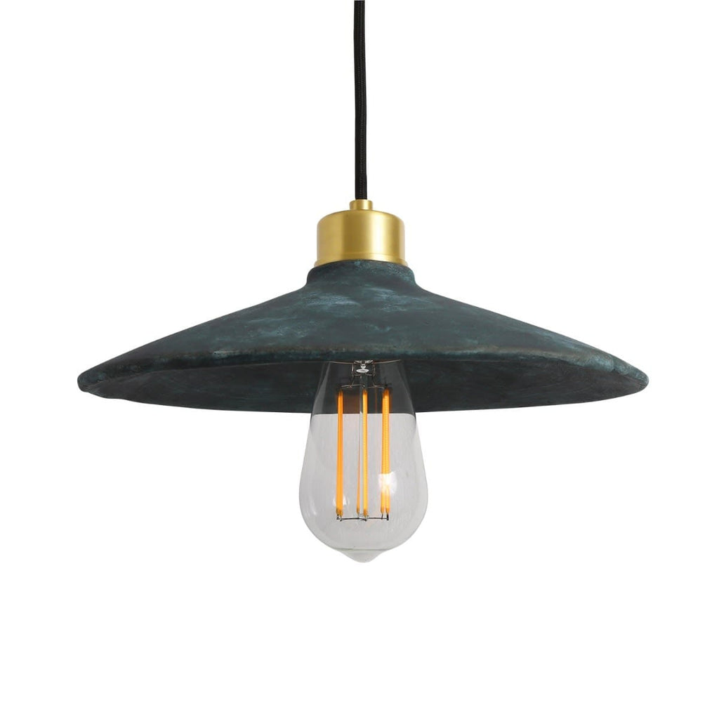 Astraea Luma Ceramic Pendant Light 28cm Diameter Blue Earth