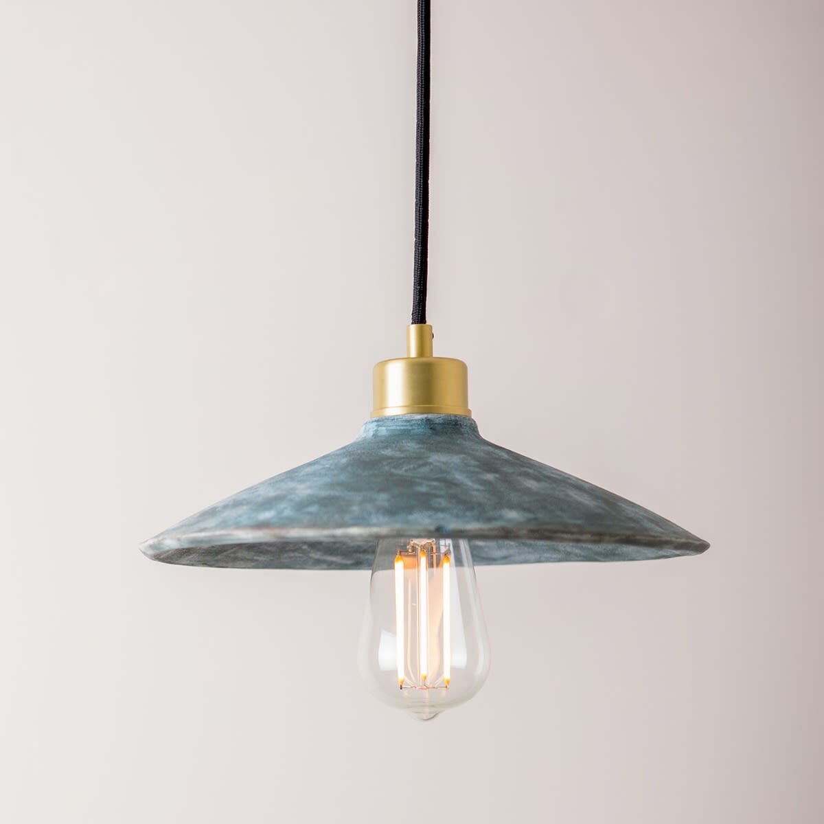 Astraea Luma Ceramic Pendant Light 28cm Diameter Blue Earth