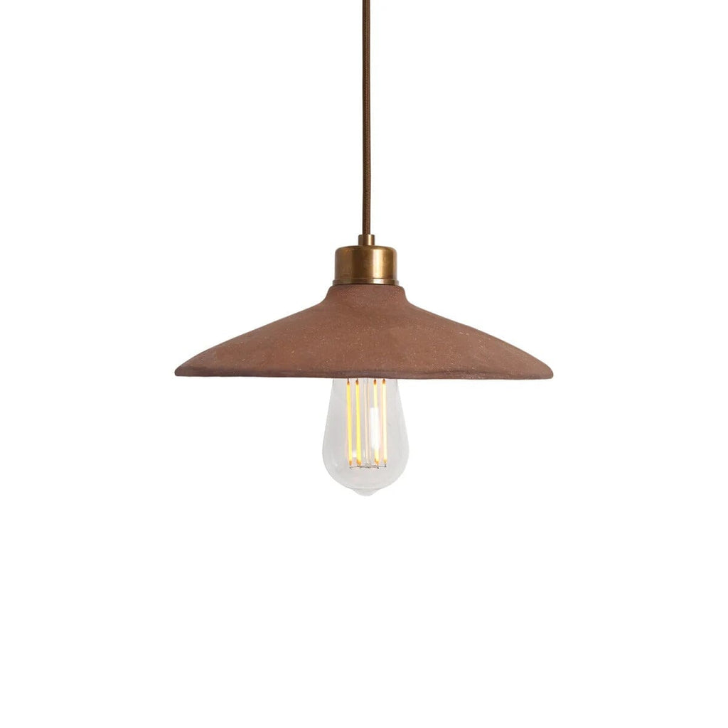 Virel Organic Ceramic Pendant Light Red Iron 28cm Shade