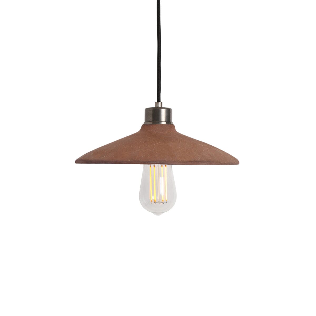 Virel Organic Ceramic Pendant Light Red Iron 28cm Shade