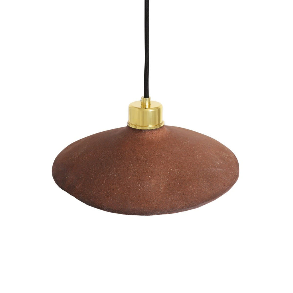 Virel Organic Ceramic Pendant Light Red Iron 28cm Shade