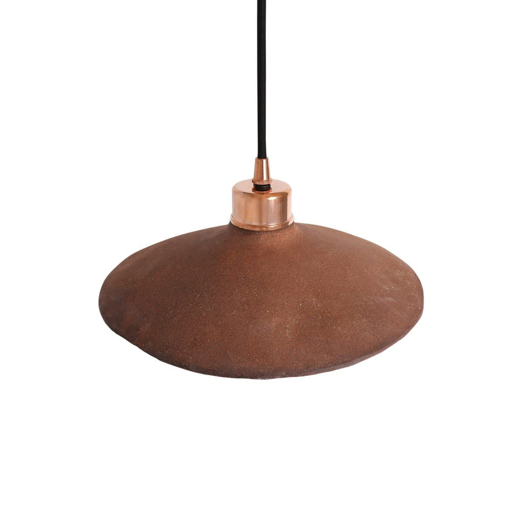 Virel Organic Ceramic Pendant Light Red Iron 28cm Shade