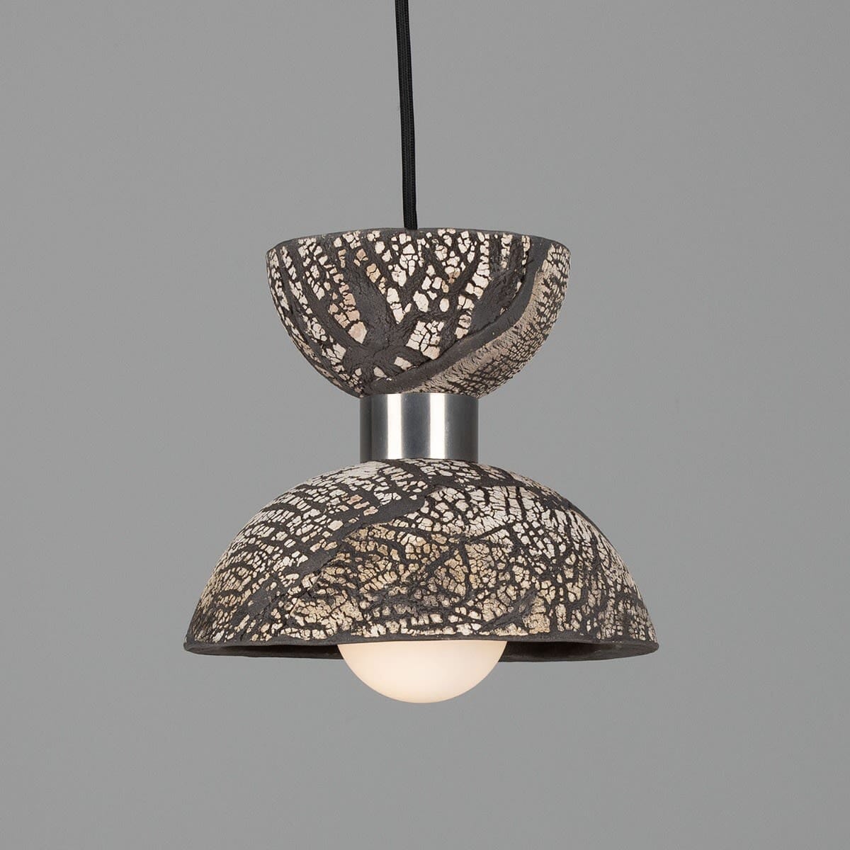 Aurelia Clay Pendant Light 20cm Black Organic Ceramic
