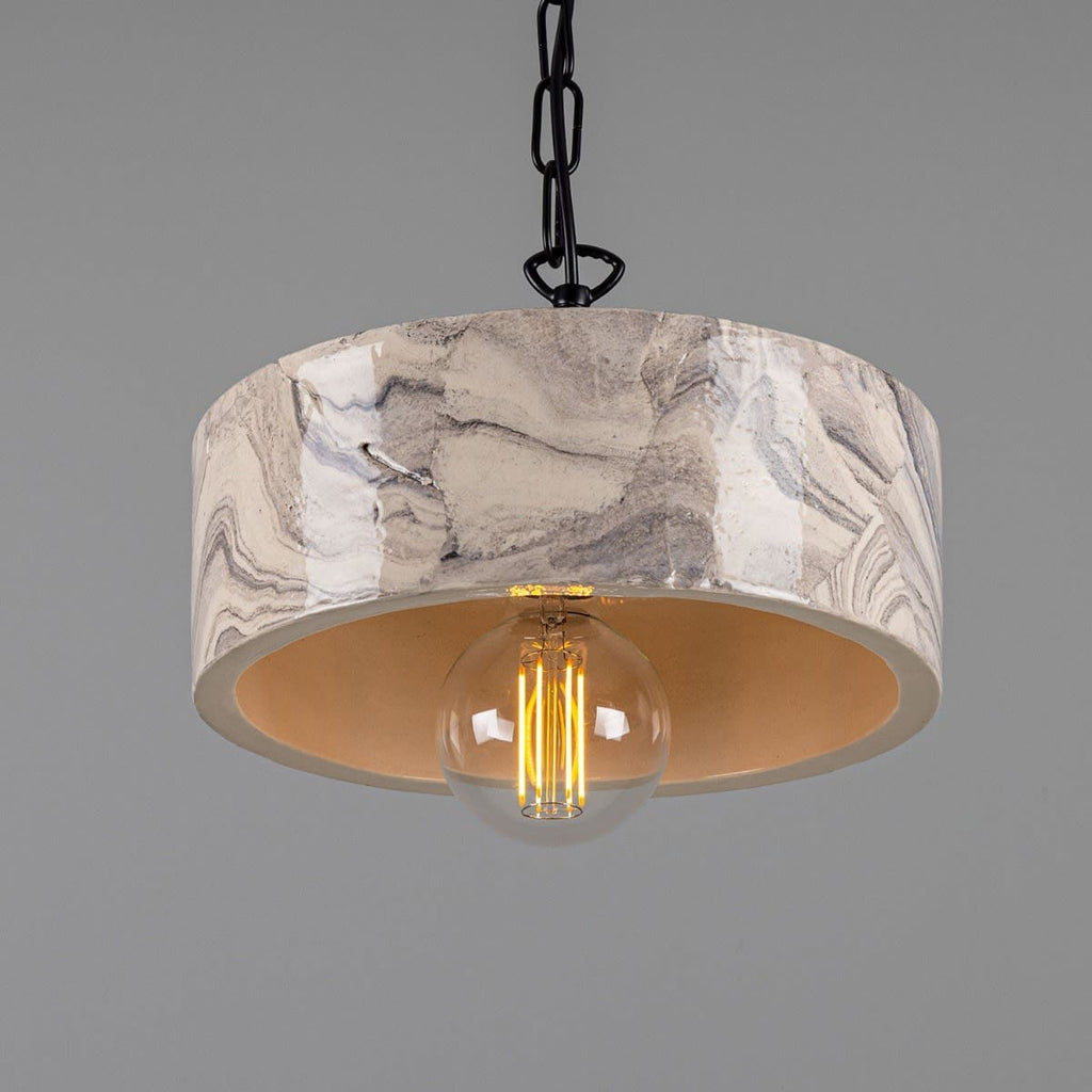 Lyra Marbled Ceramic Pendant Light In Mid Century Modern Style