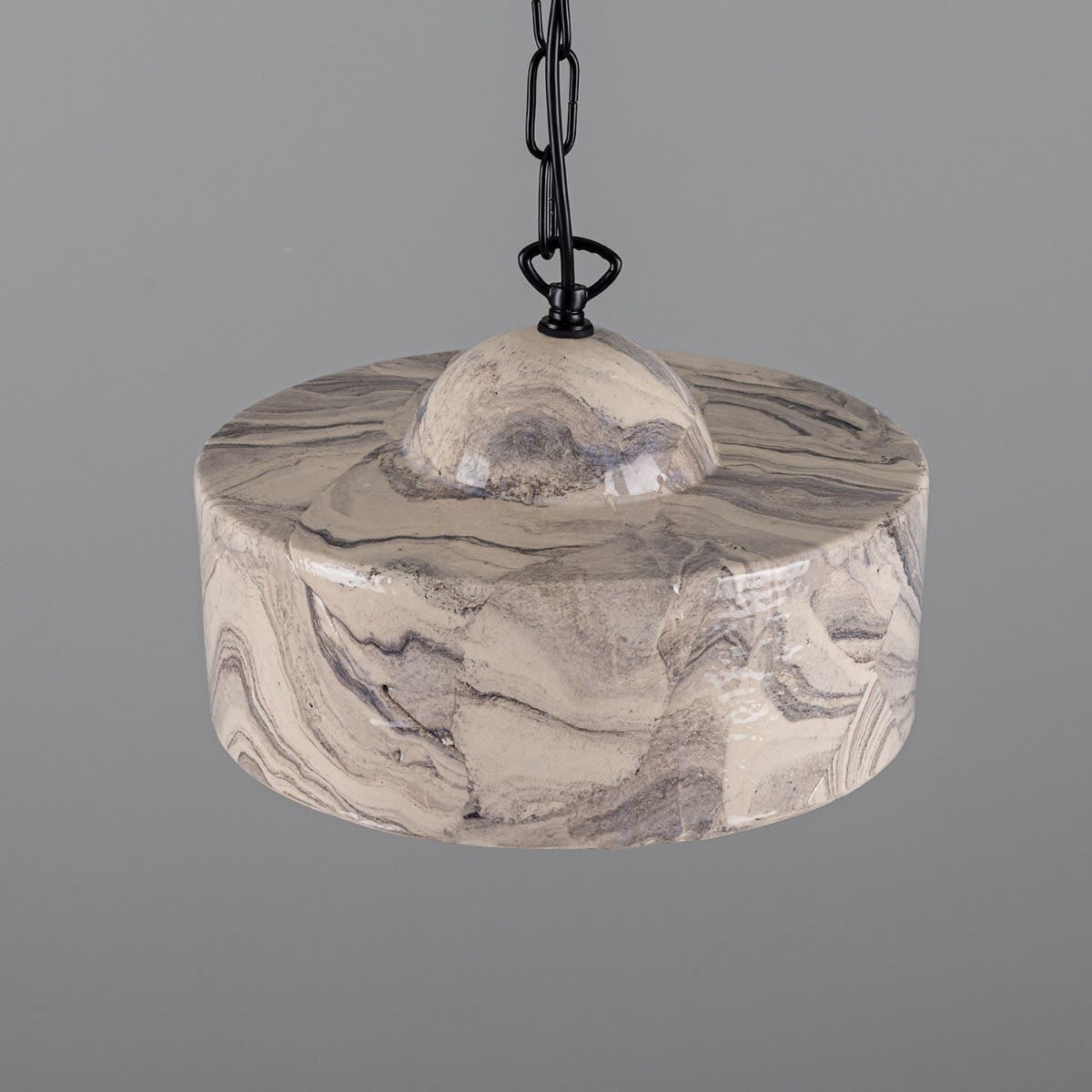 Lyra Marbled Ceramic Pendant Light In Mid Century Modern Style