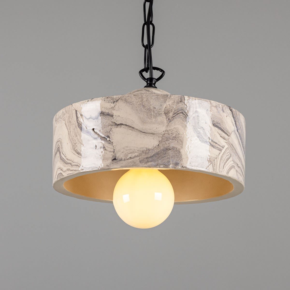 Lyra Marbled Ceramic Pendant Light In Mid Century Modern Style