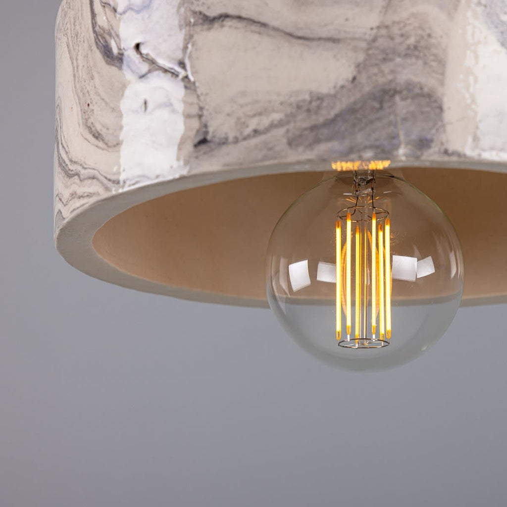 Lyra Marbled Ceramic Pendant Light In Mid Century Modern Style