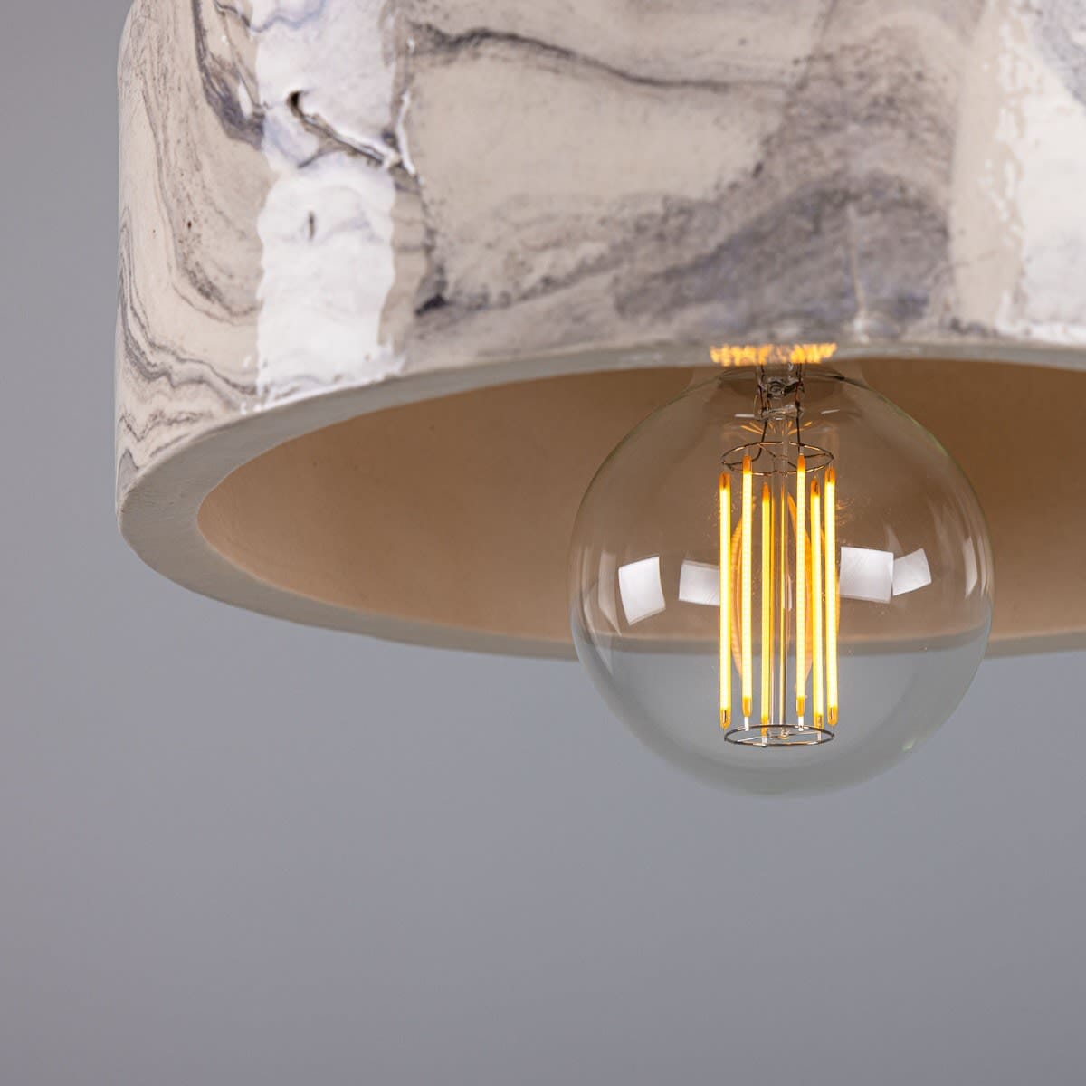 Lyra Marbled Ceramic Pendant Light In Mid Century Modern Style
