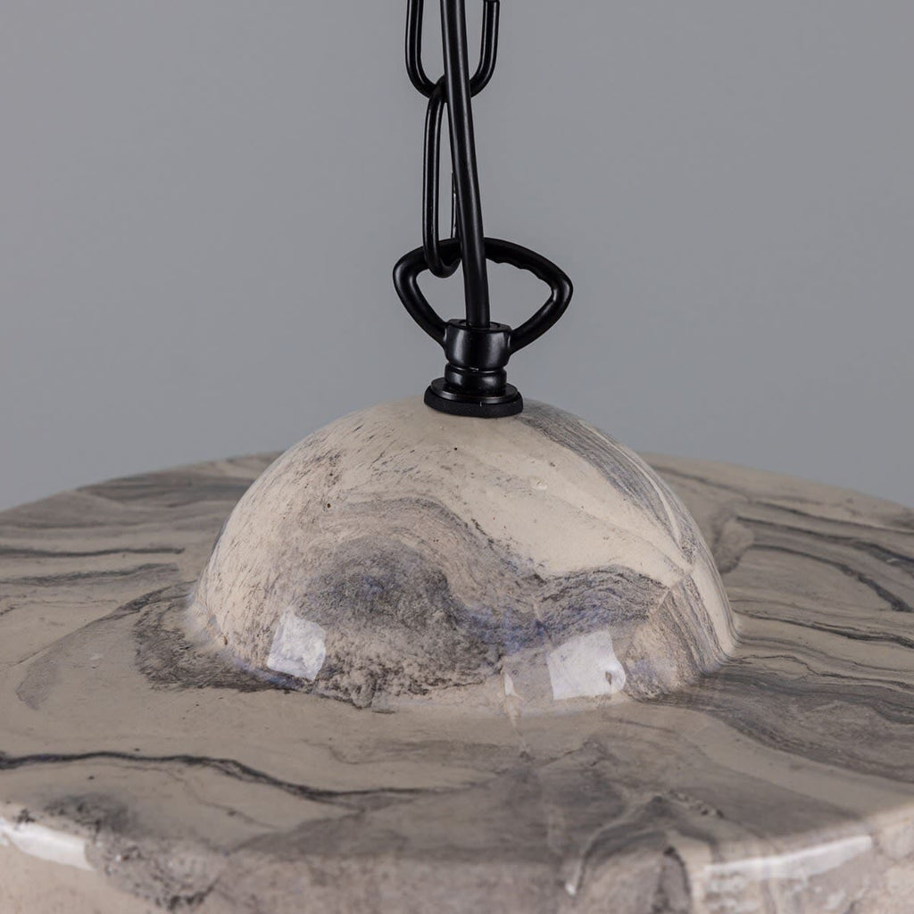 Lyra Marbled Ceramic Pendant Light In Mid Century Modern Style