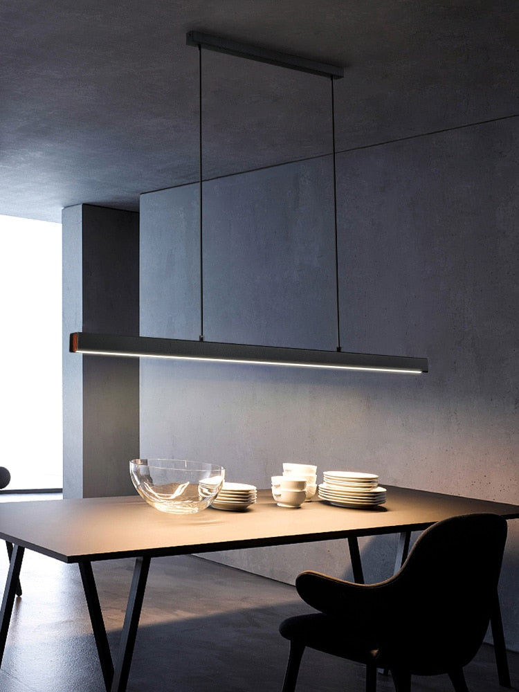 Novara Linear Bar Lamp Nordic Minimalist Aluminum Fixture In Nickel Finish