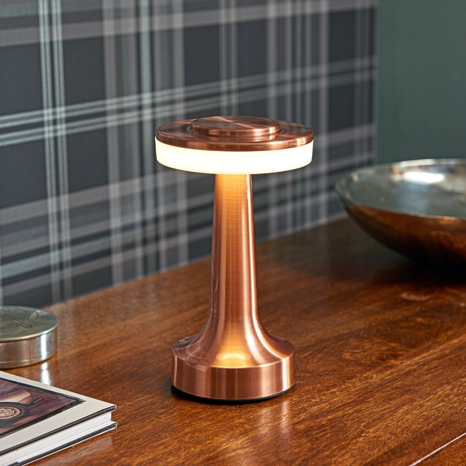 Lunara Vintage Bar Table Lamp In Metallic Finishes