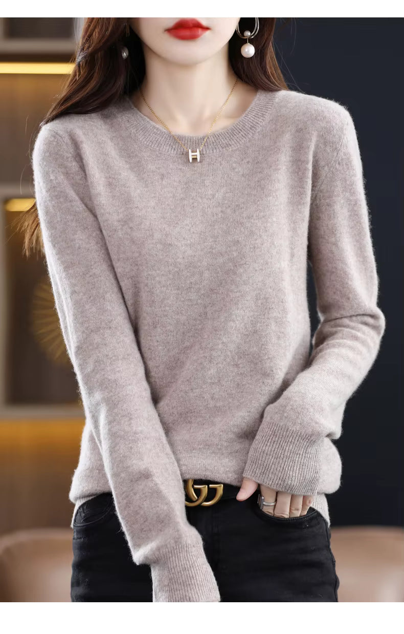 Claire: Camisola de caxemira 100% pura de lã para mulher